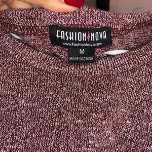 Fashion Nova shoulder cut top